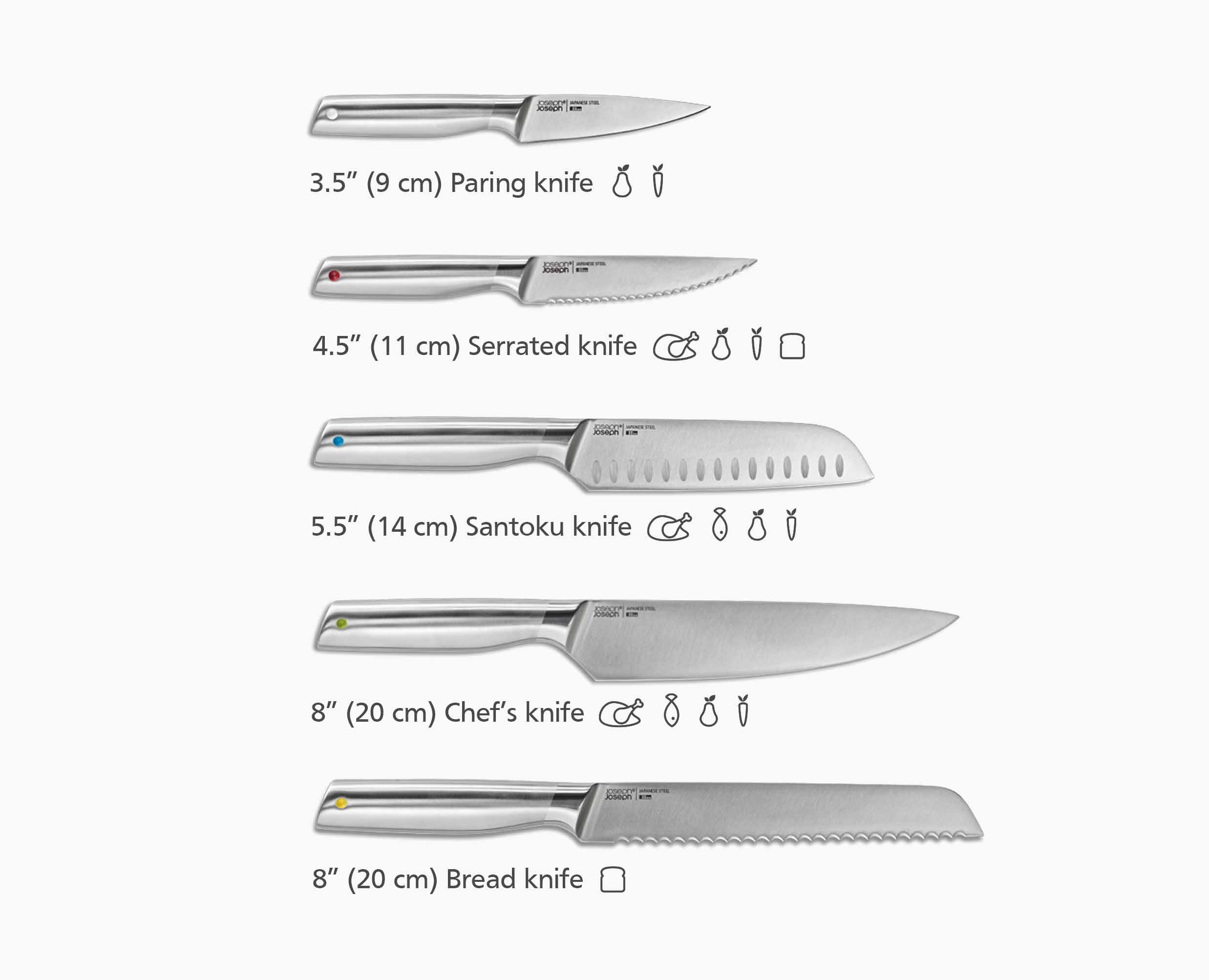 Elevate™ Steel Knives Bamboo 5-piece Set - Image 8